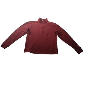 Vineyard Vines 1/4 Zip Pullover Sweatshirt Maroon Cotton Whale Logo XS Preppy